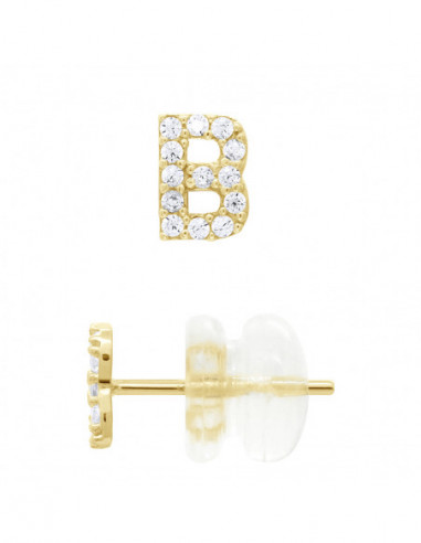 Boucles d'Oreilles Lettre B en Or - Bety