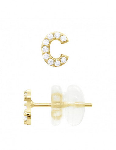 Boucles d'Oreilles Lettre C en Or  - Clo