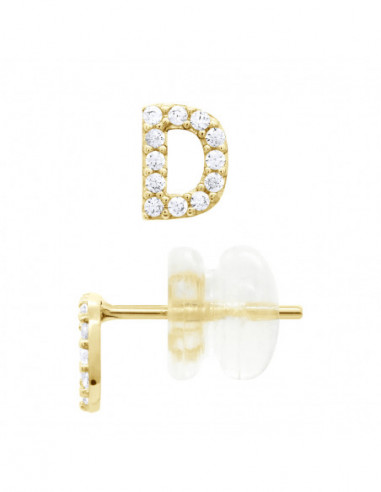 Boucles d'Oreilles Lettre D en Or - Dya