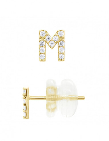 Boucles d'Oreilles Lettre M en Or - Mia