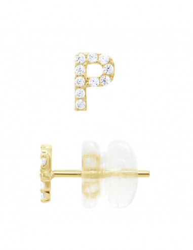 Boucles d'Oreilles Lettre P en Or - Pia