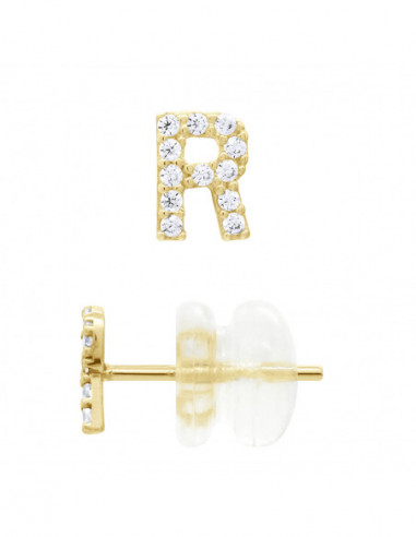 Boucles d'Oreilles Lettre R en Or - Rya