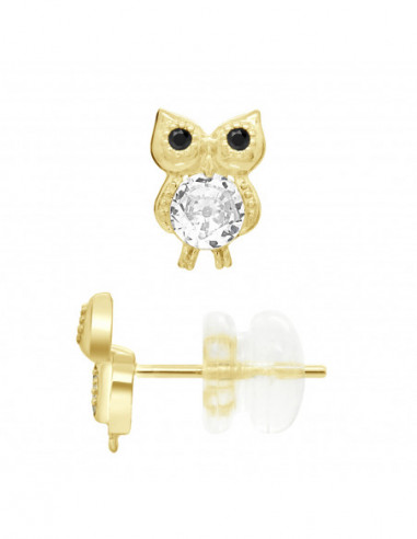 Boucles d'Oreilles Hibou en Or - Hiby