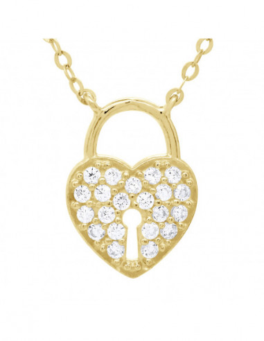 Collier Cadenas Coeur en Or - Min